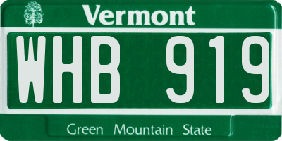 VT license plate WHB919