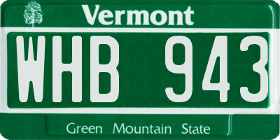 VT license plate WHB943