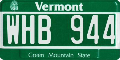 VT license plate WHB944