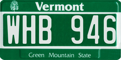 VT license plate WHB946