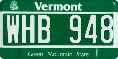 VT license plate WHB948