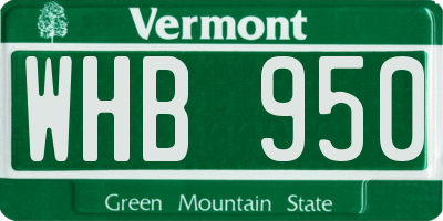VT license plate WHB950