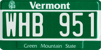 VT license plate WHB951