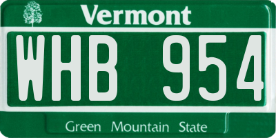 VT license plate WHB954
