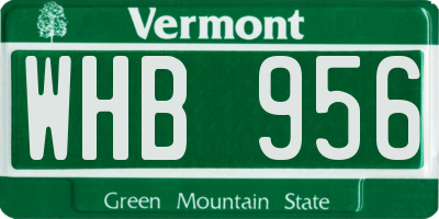 VT license plate WHB956