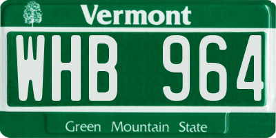 VT license plate WHB964