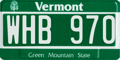 VT license plate WHB970