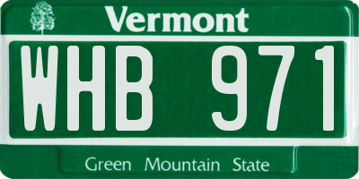 VT license plate WHB971