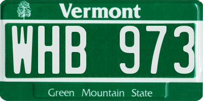 VT license plate WHB973