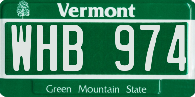VT license plate WHB974