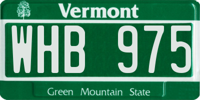VT license plate WHB975