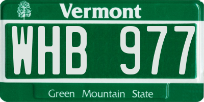 VT license plate WHB977