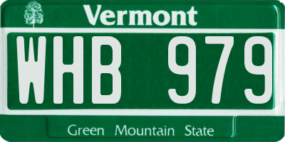 VT license plate WHB979