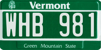 VT license plate WHB981