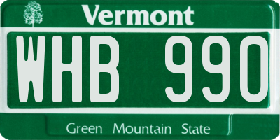 VT license plate WHB990