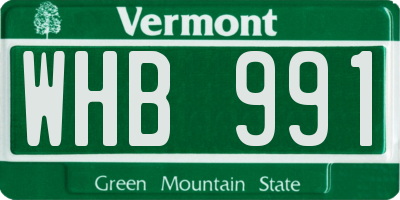 VT license plate WHB991