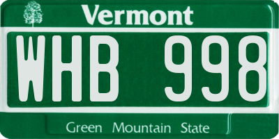 VT license plate WHB998