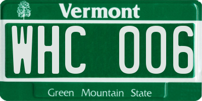 VT license plate WHC006