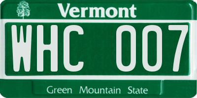 VT license plate WHC007