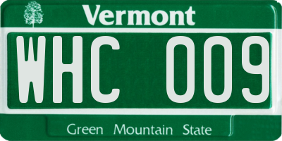VT license plate WHC009