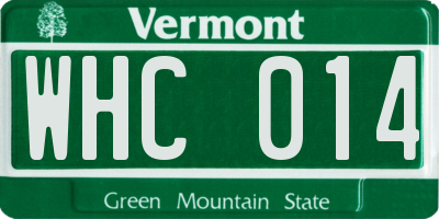 VT license plate WHC014