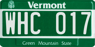 VT license plate WHC017
