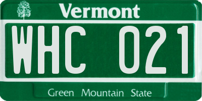 VT license plate WHC021
