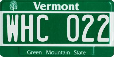 VT license plate WHC022