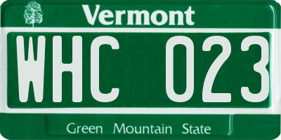 VT license plate WHC023