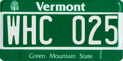VT license plate WHC025