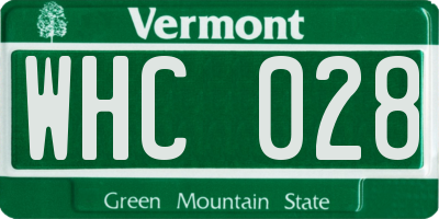 VT license plate WHC028