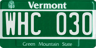 VT license plate WHC030