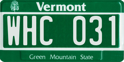 VT license plate WHC031