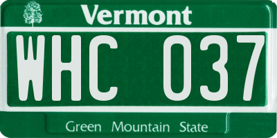 VT license plate WHC037