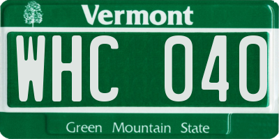VT license plate WHC040