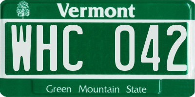 VT license plate WHC042