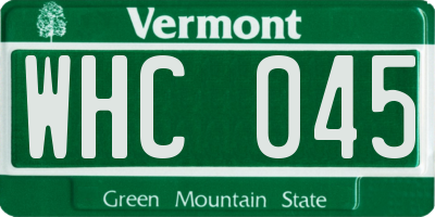 VT license plate WHC045