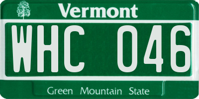 VT license plate WHC046