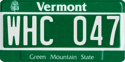 VT license plate WHC047