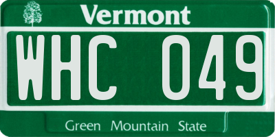 VT license plate WHC049