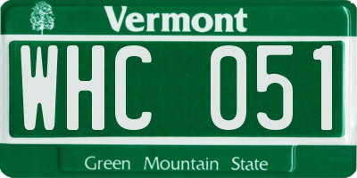 VT license plate WHC051