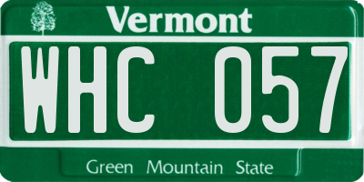 VT license plate WHC057