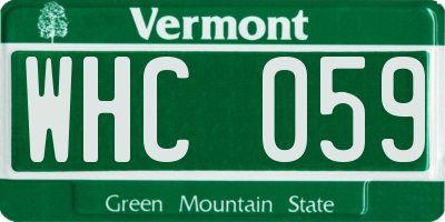 VT license plate WHC059