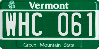 VT license plate WHC061
