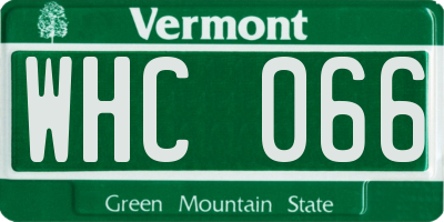 VT license plate WHC066