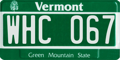 VT license plate WHC067
