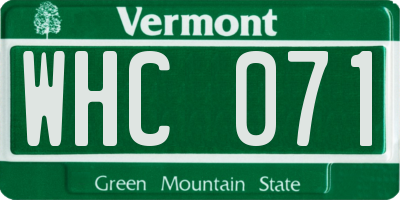VT license plate WHC071