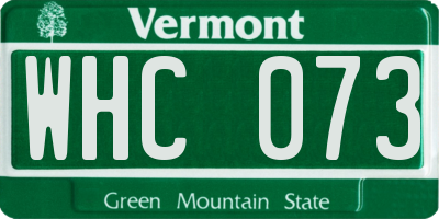 VT license plate WHC073