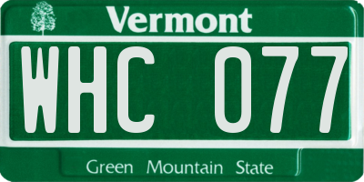 VT license plate WHC077