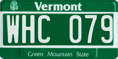 VT license plate WHC079